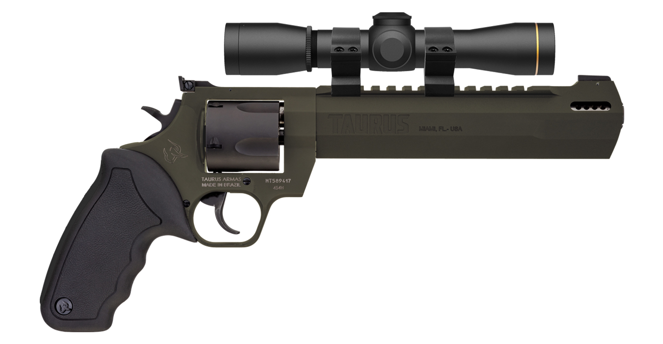 Raging Hunter 44 Magnum OD Green Revolver with Leupold FX-II 4x28 Handgun Scope - Firearms | The Gun Shop