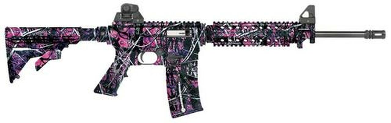 Mossberg 715T Flat Top Camo SA 22LR 16.25" Barrel, MGC Adjustable Stock Blued, 25rd