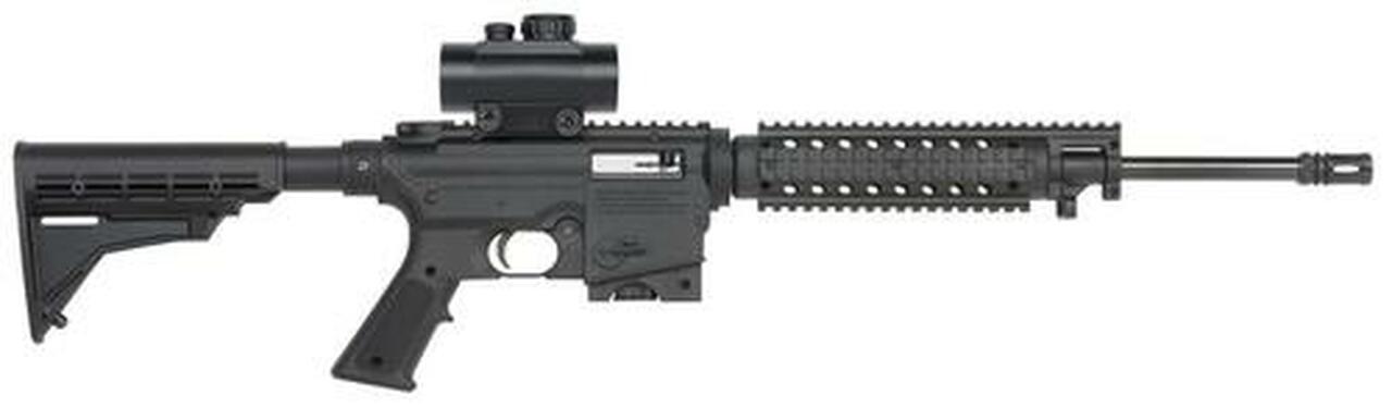 Mossberg 715 Tactical Flat Top 22LR Fixed Stock R-Dot, Semi 16.25 Black, 10 rd
