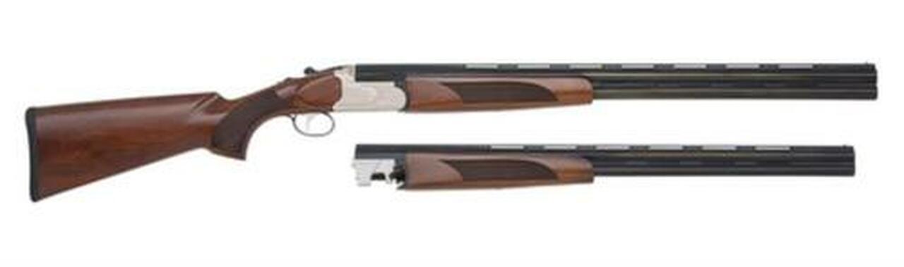 Mossberg Silver Reserve II Field Combo 2-Barrel Set 12 Ga/28" Barrel and 20 Ga/26" Barrel 3" Chamber Silver Receiver Black Walnut Stock