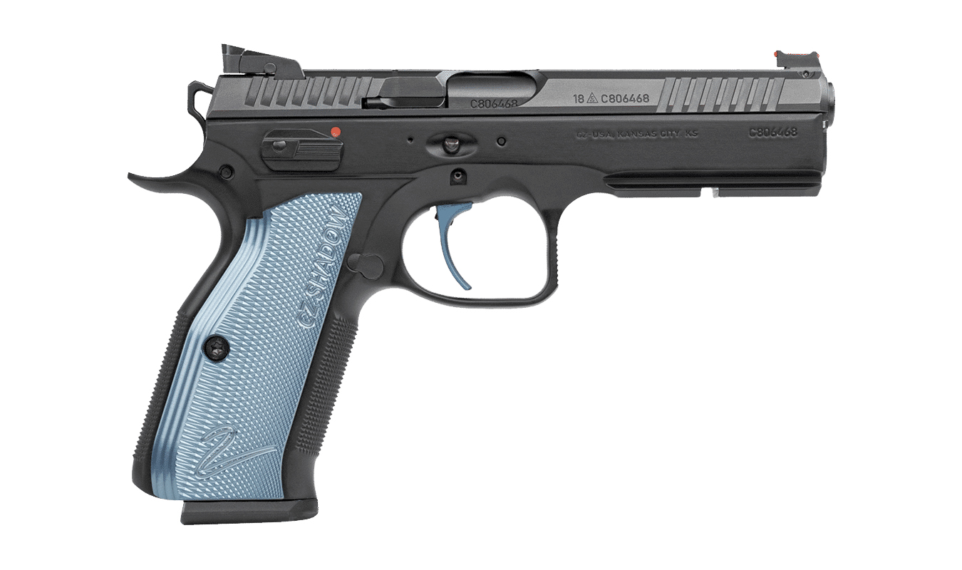Shadow 2 SA 9mm Pistol with Blue Aluminum Grips
