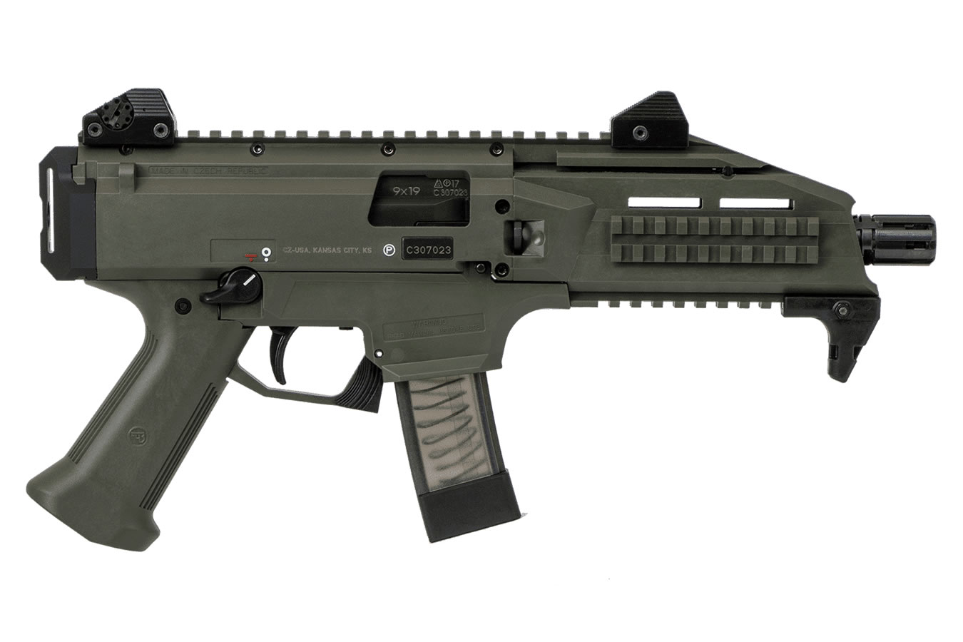 Scorpion EVO 3 S1 9mm OD Green Pistol (10 Round Model) - Firearms | The Gun Shop