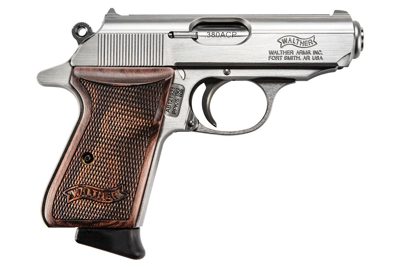 PPK/s 380 ACP Stainless Pistol with Walnut Grips - Firearms | The Gun Shop