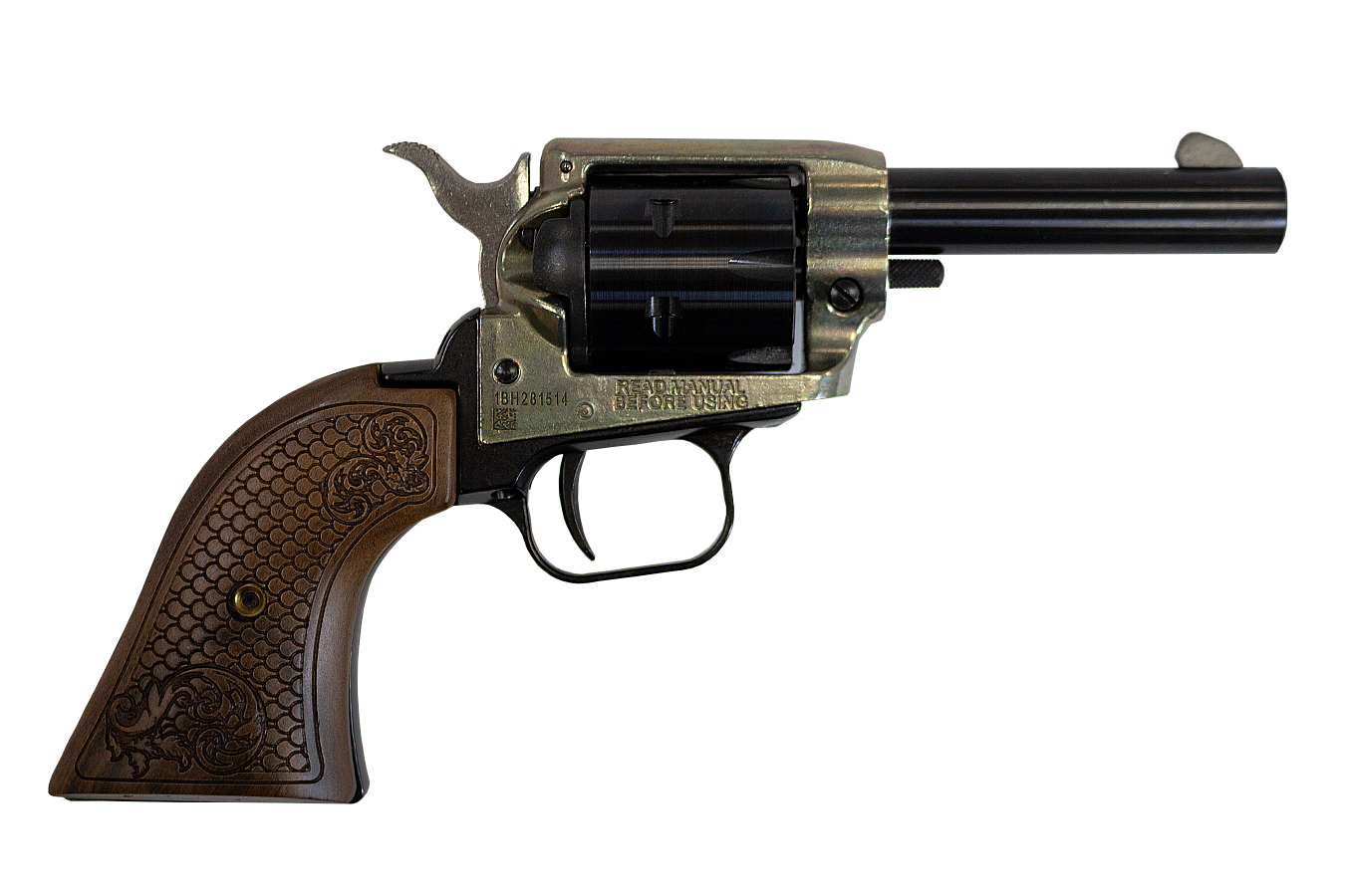 Barkeep 22 LR Revolver with Custom Scroll Wood Grip and 3 Inch Barrel - Firearms | The Gun Shop
