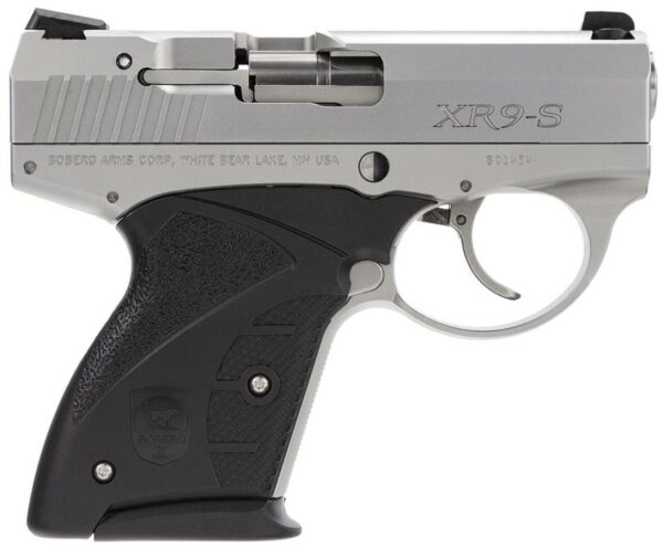 Boberg Platinum 9mm DAO, 3.35" Barrel, Black Zytel Grip Nickel/Chrome, 7rdrd