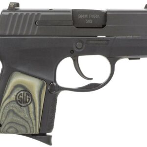 Sig N P290RS Enhanced 9mm 2.9 6+1 NS Blk/Grn G10 Grip Blk