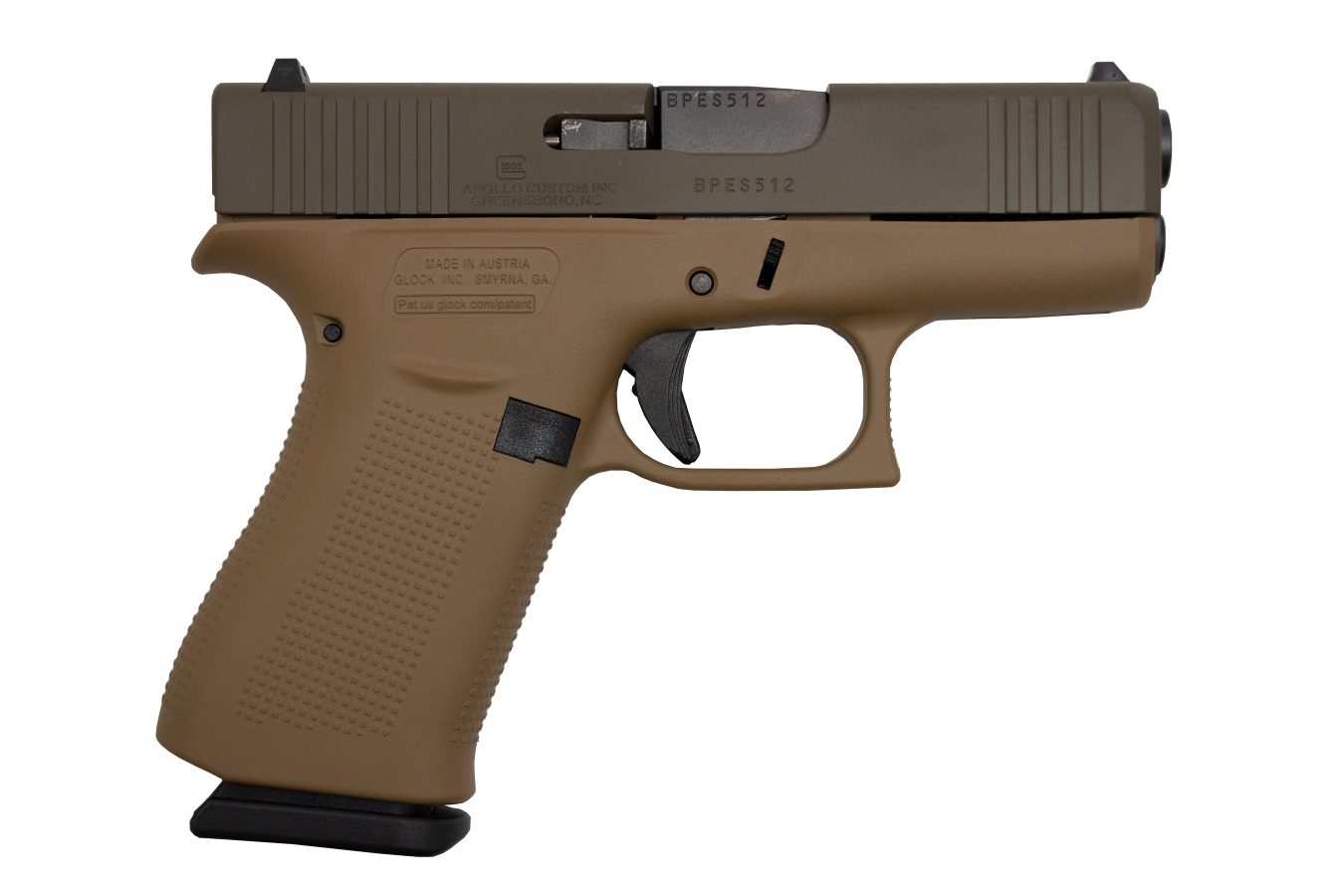 43x 9mm Pistol with Cerakote Dark Earth Frame and Patriot Brown Slide - Firearms | The Gun Shop