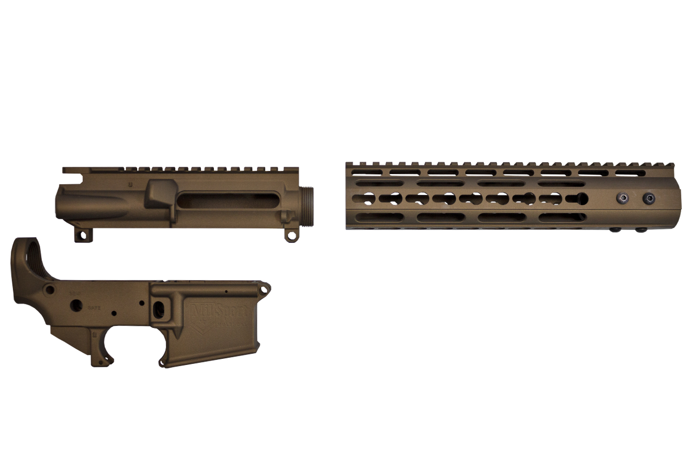 Milsport 223/5.56 Upper/Lower Receiver Combo with Burnt Bronze Finish - Firearms | The Gun Shop