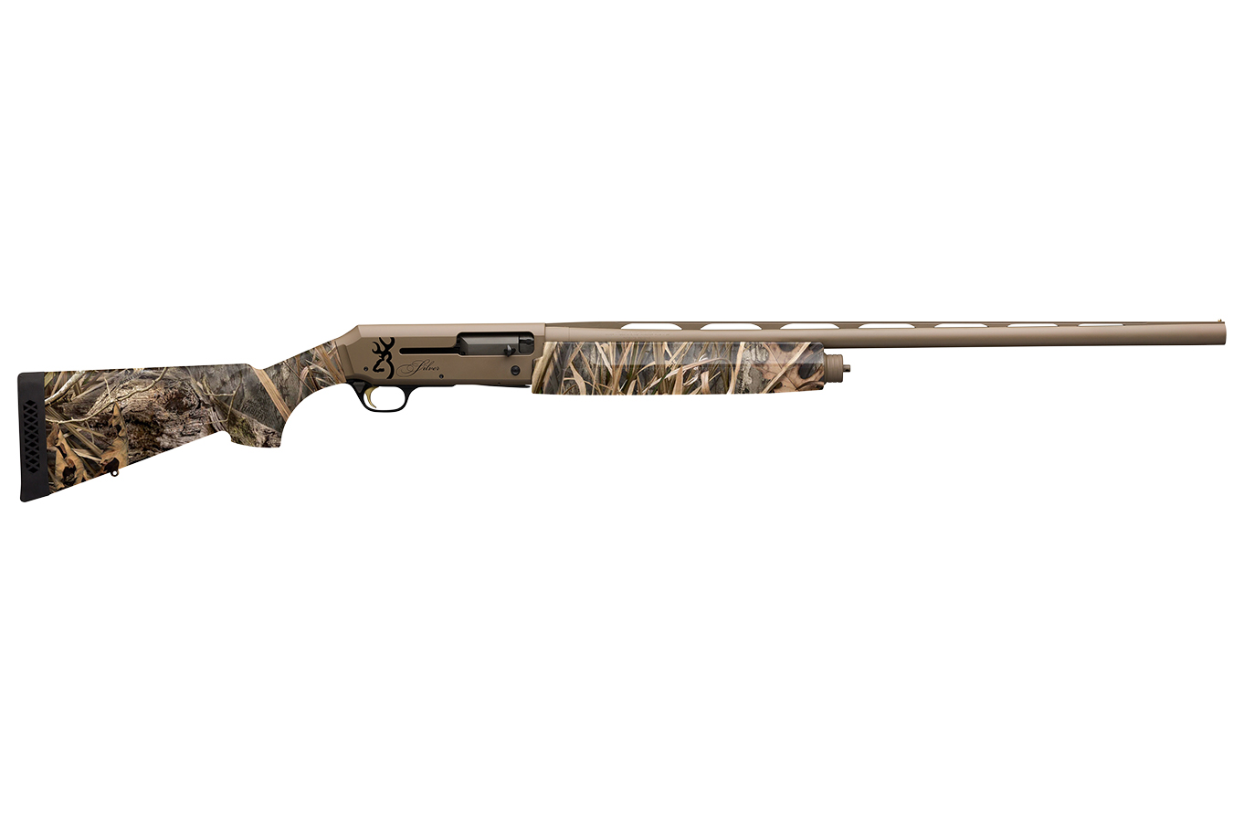 Silver Field 12 Gauge Semi-Automatic Shotgun with Mossy Oak Shadow Grass Habitat Camo Stock and FDE Cerakote Finish - Firearms | The Gun Shop