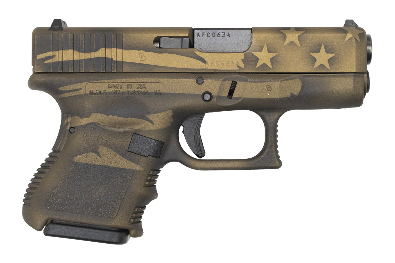 26 Gen3 9mm Pistol with Coyote Battle Worn Flag Cerakote Finish