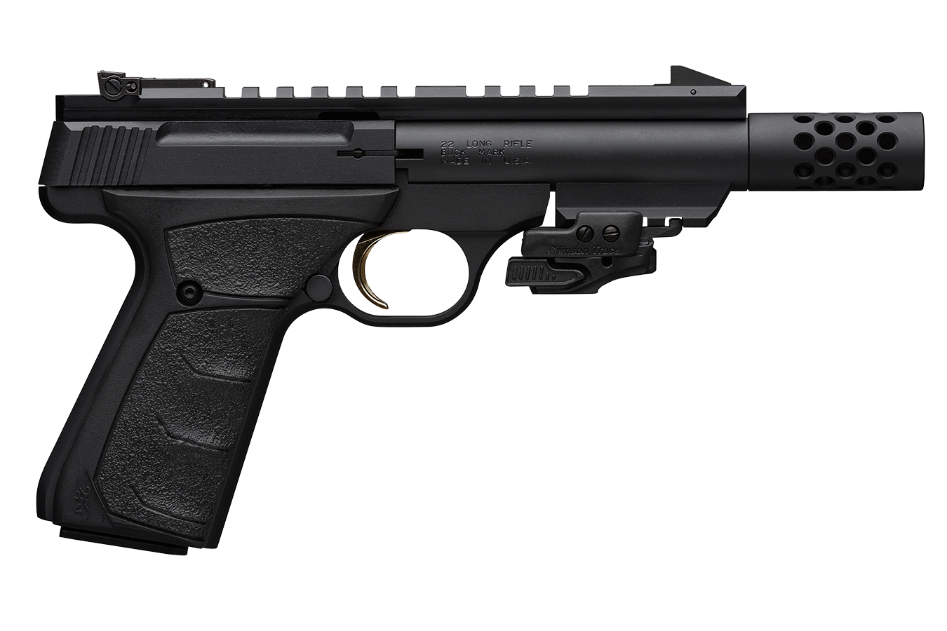 Buck Mark Black Label 22LR Suppressor Ready Rimfire Pistol with Crimson Trace Laser - Firearms | The Gun Shop