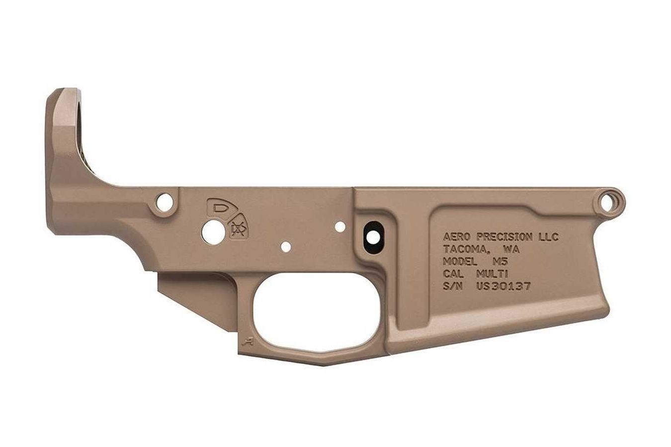 M5 AR-10 Stripped Lower Receiver (FDE Cerakote) - Firearms | The Gun Shop