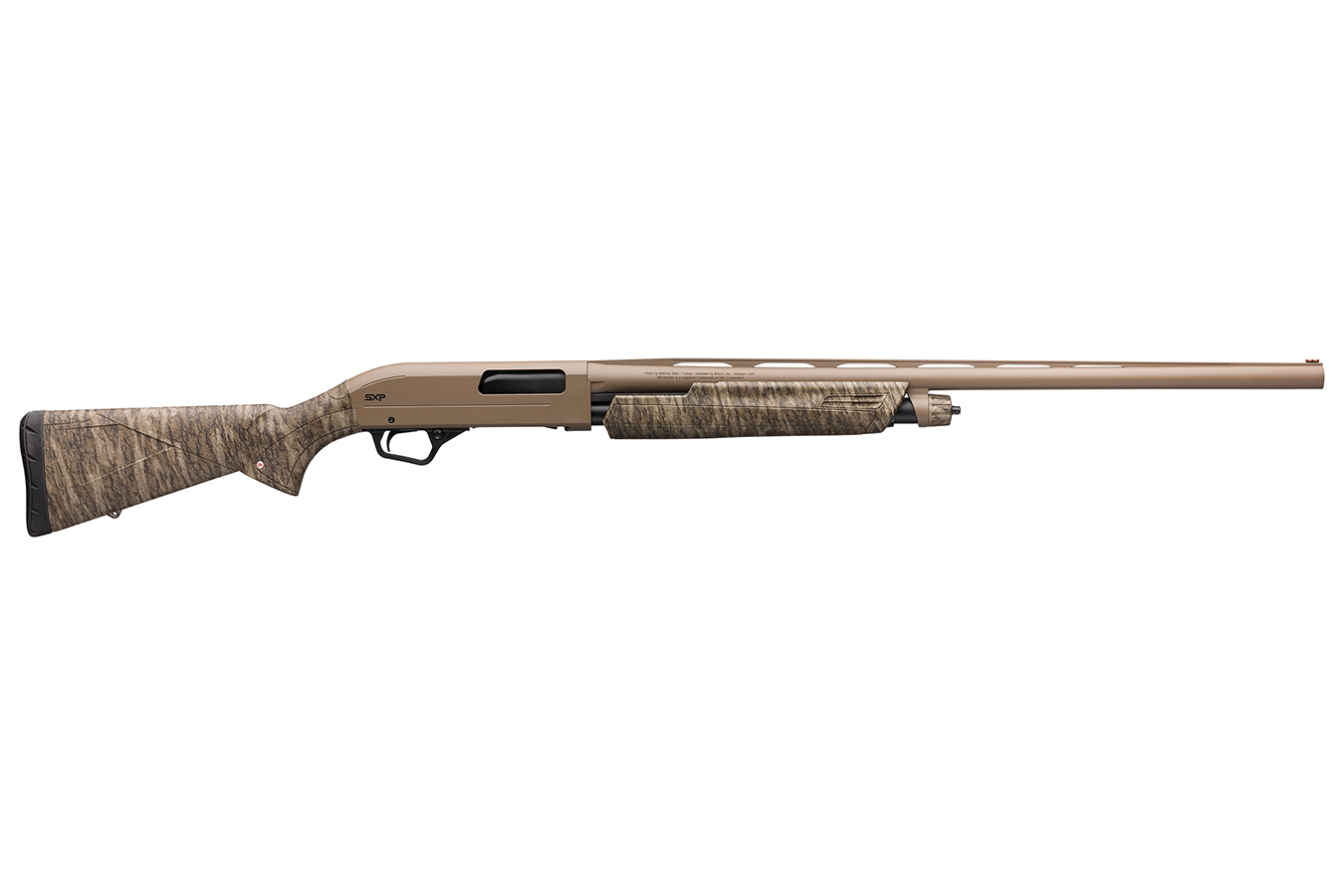 SXP Hybrid Hunter 12 Gauge Shotgun with Mossy Oak Bottomland Camo Stock and FDE Permacote Finish - Firearms | The Gun Shop