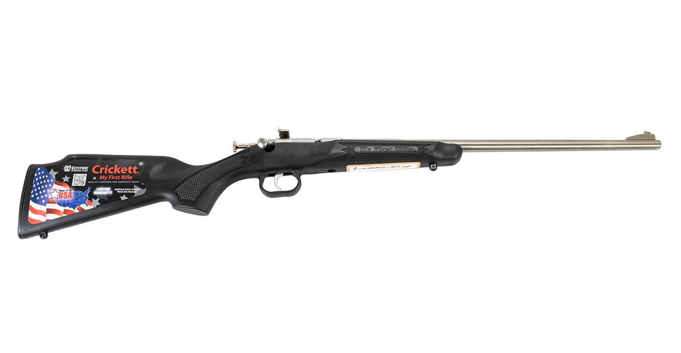 Crickett 22 WMR Youth Bolt-Action Rimfire Rifle with Black Synthetic Stock and Stainless Steel Barrel - Firearms | The Gun Shop
