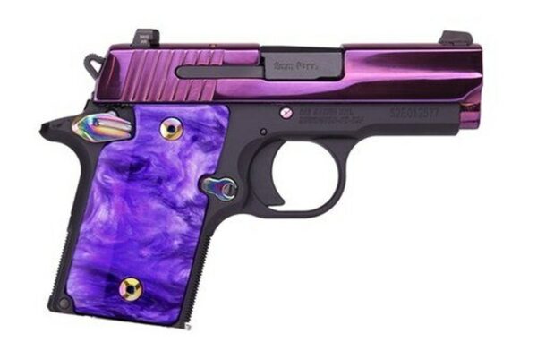 Sig P938 9mm, 3", 6rd, Purple PVD Finish/Purple Lava Purple Pearl Grip