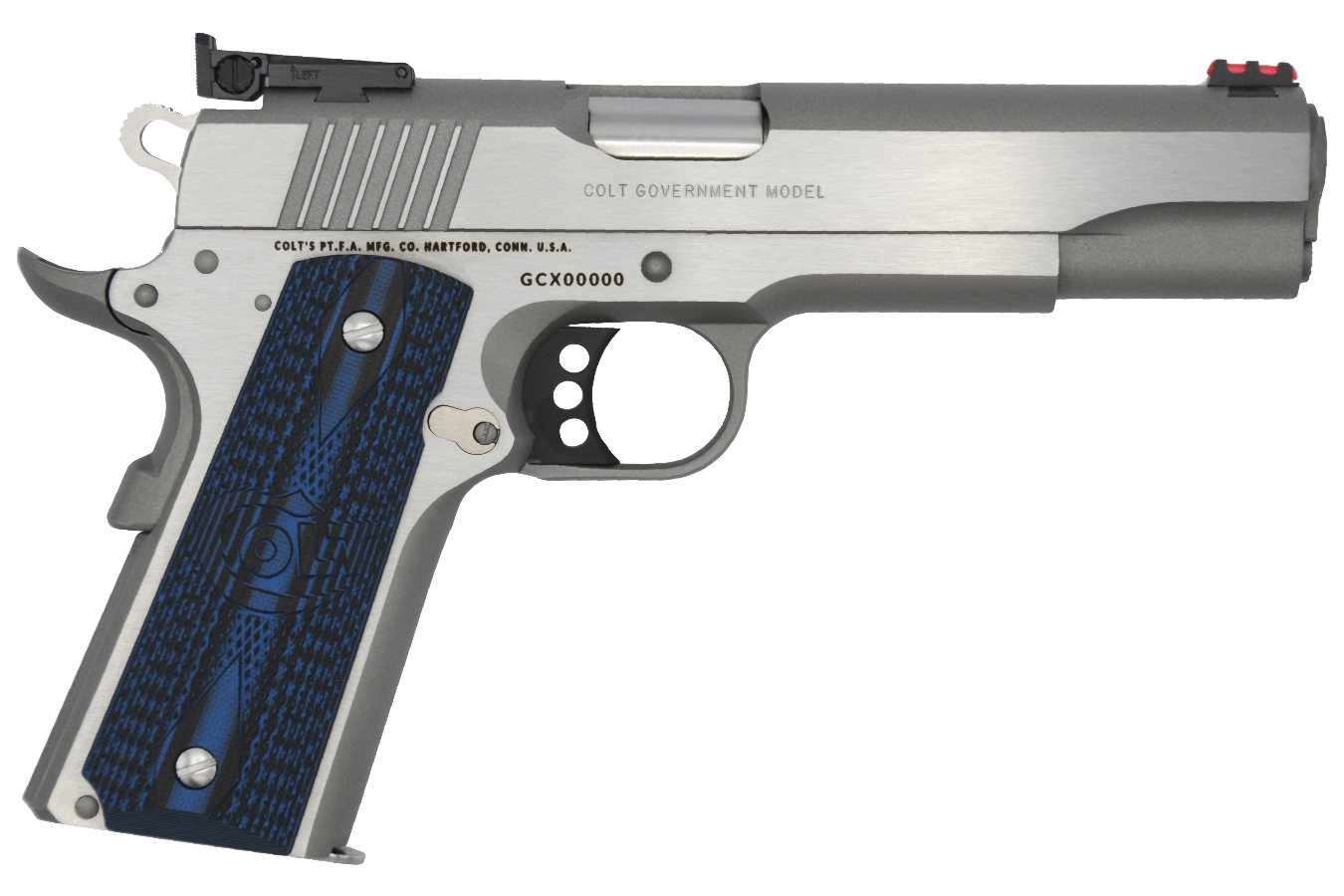 1911 Gold Cup Lite 45 ACP Stainless Pistol with Blue G10 Grips - 1911 Pistols | The Gun Shop