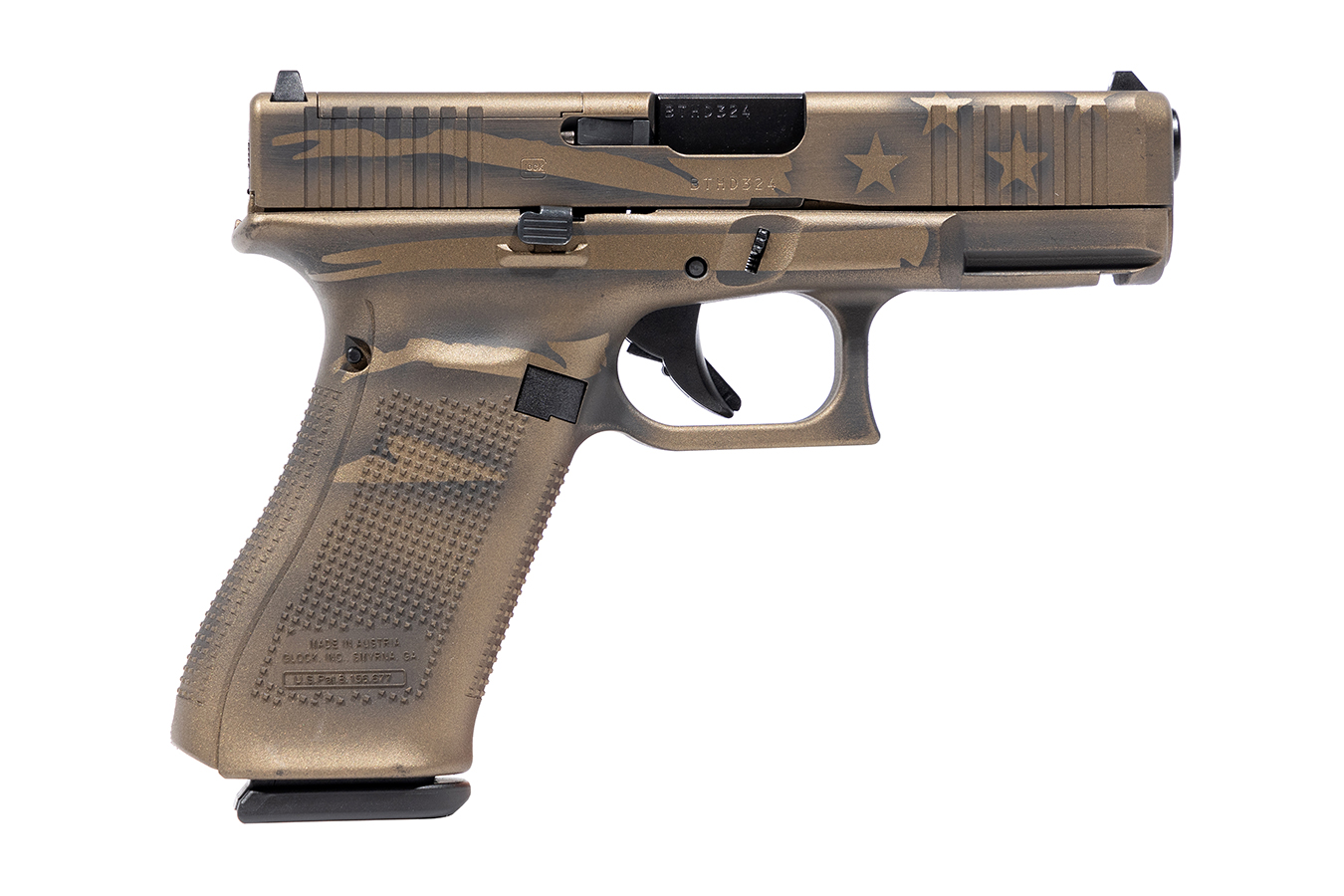 45 MOS 9mm Semi-Auto Pistol with Battle Worn Flag Cerakote Finish - Firearms | The Gun Shop