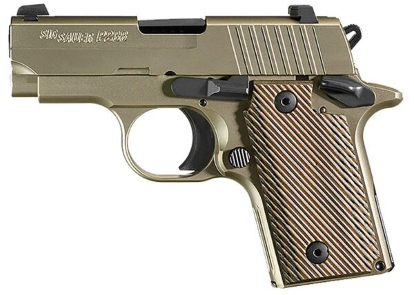 SIG 238 380ACP, 2.7" Barrel, Nickel Finish,Vector Grips, 6rd Mag