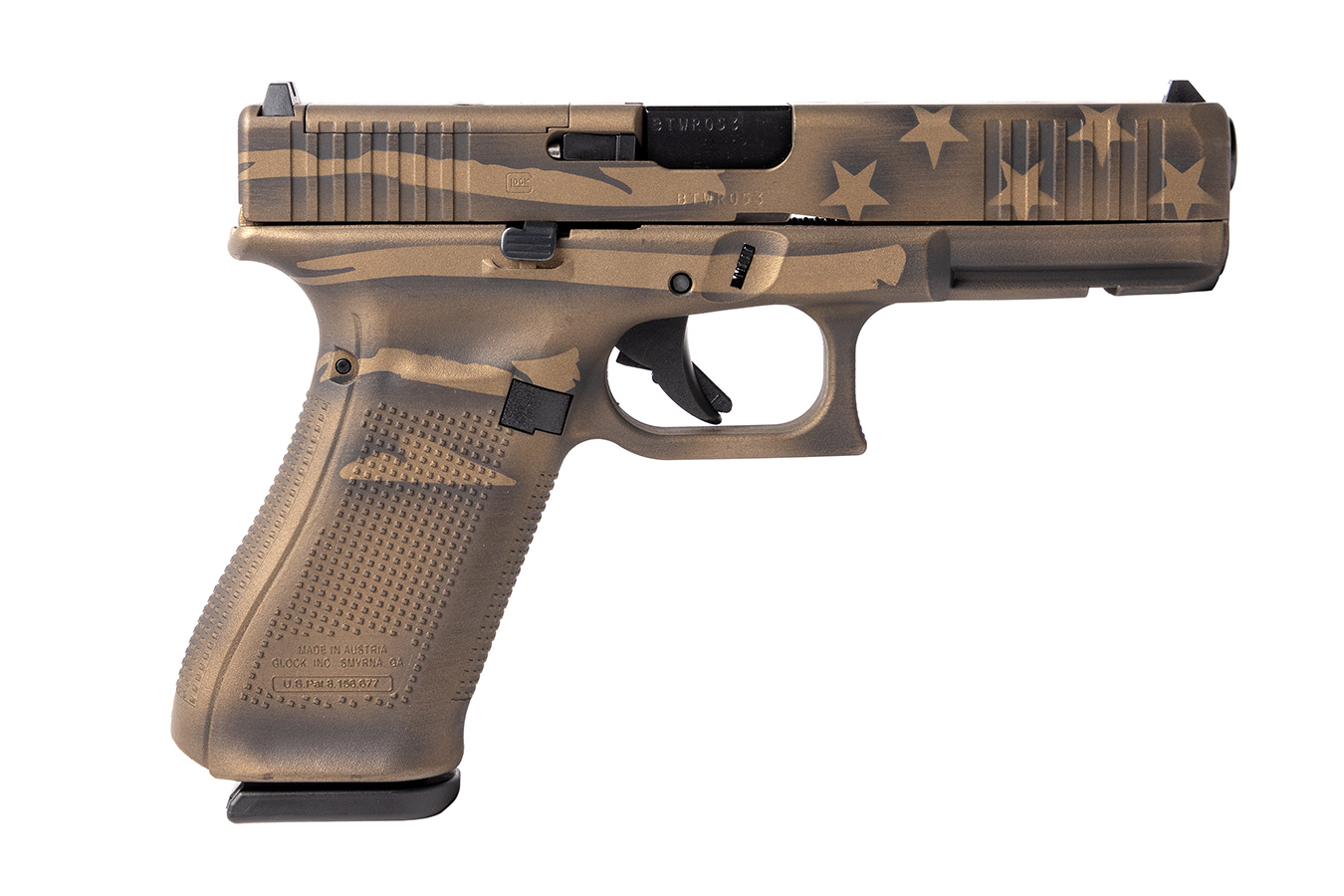 17 Gen5 MOS 9mm Semi-Auto Pistol with Coyote Battle Worn Flag Finish - Firearms | The Gun Shop