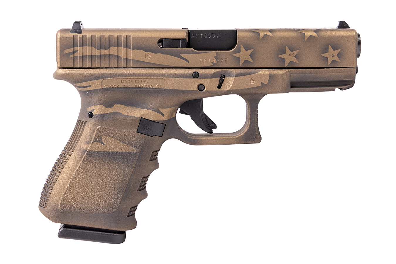 23 Gen3 40 S&W Compact Pistol with Coyote Battle Worn Flag Cerakote Finish - Firearms | The Gun Shop