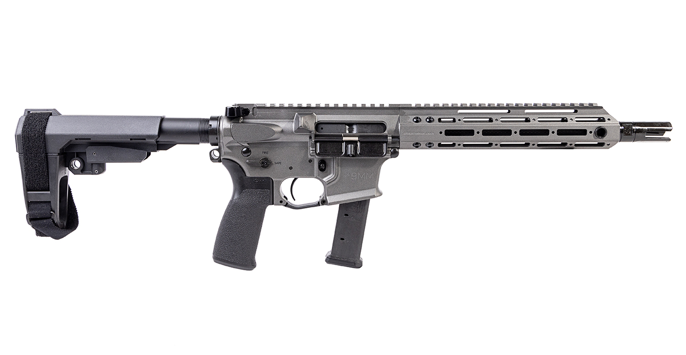 CA9MM 9mm Semi-Auto Pistol with 10.5 Inch Carbon Fiber Barrel and Tungsten Cerakote Finish