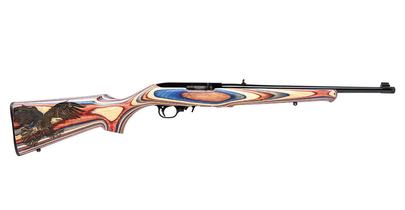 10/22 22LR Rimfire Rifle with Red, White and Blue American Eagle Stock
