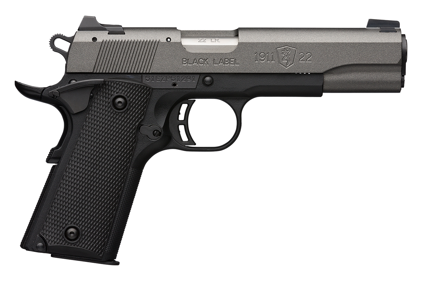 1911-22 Compact Black Label 22LR Semi-Auto Pistol with Tungsten Slide Finish - 1911 Pistols | The Gun Shop