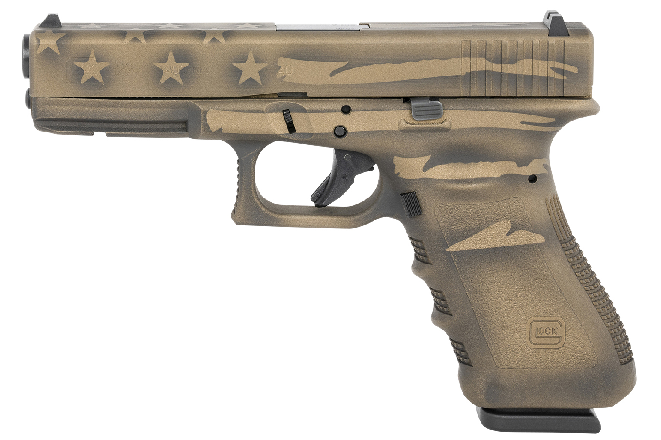 22 Gen3 40 S&W Full-Size Pistol with Coyote Battle Worn Flag Finish - Firearms | The Gun Shop