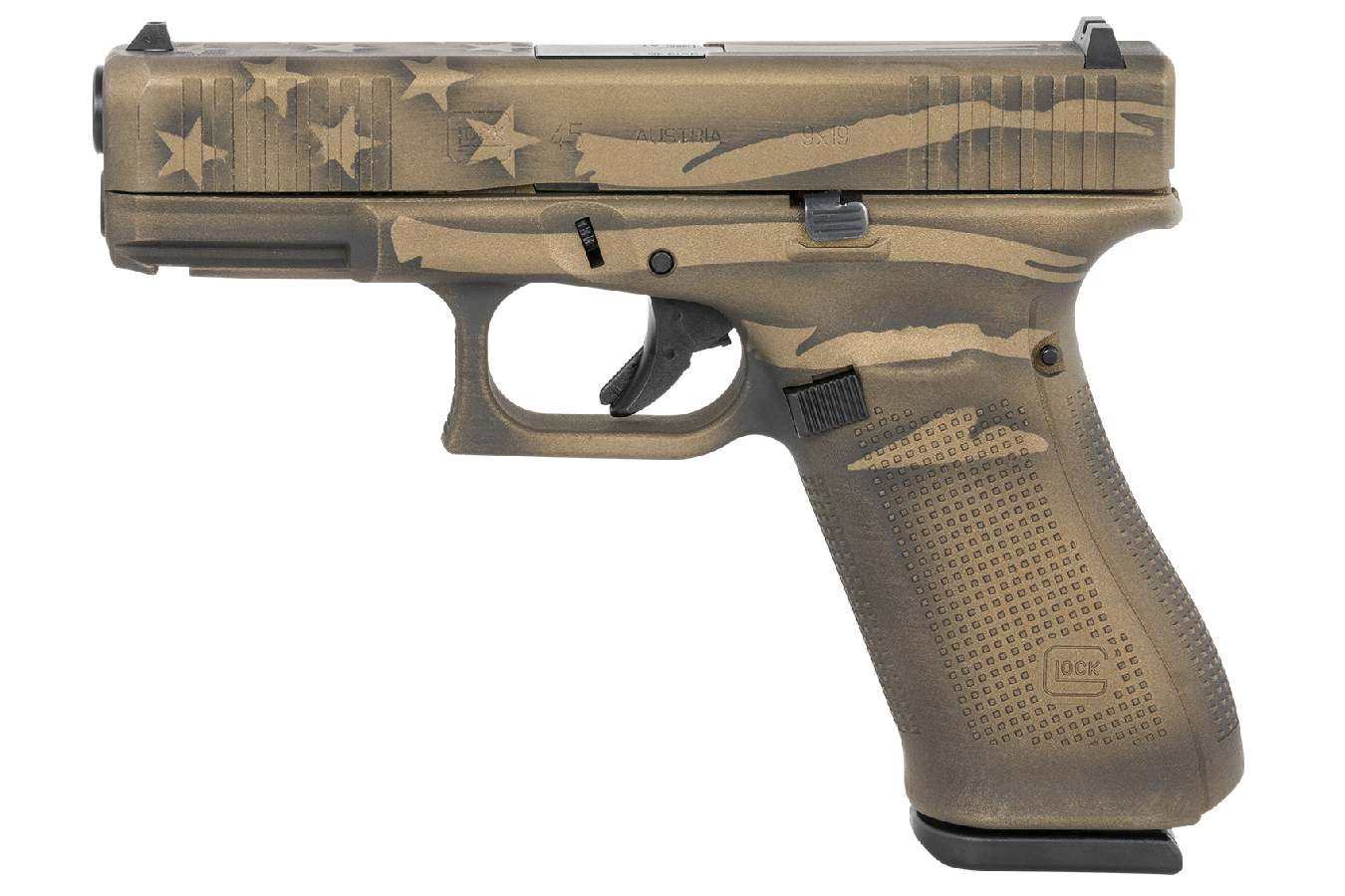 45 9mm Pistol with Coyote Battle Worn Flag Cerakote Finish - Firearms | The Gun Shop