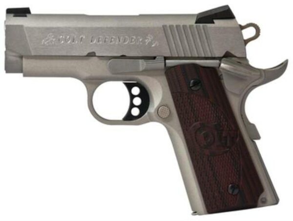Colt Defender 45 ACP, 3", Brushed Cerakote SS, Novak Sights, G10 Grips, 7rd