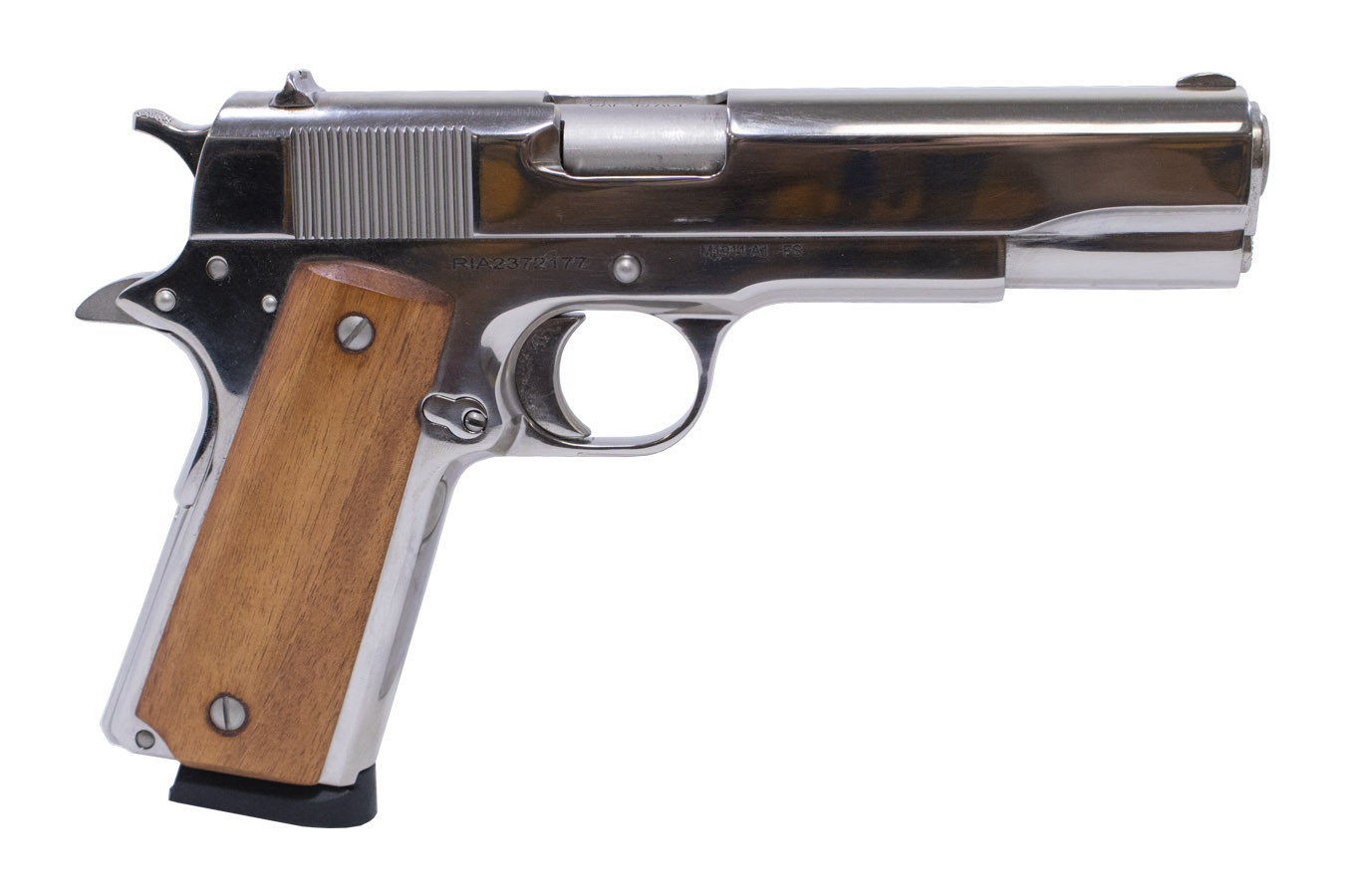 M1911 GI Standard 45ACP Pistol with Wood Grips and Nickel Finish - Firearms | The Gun Shop