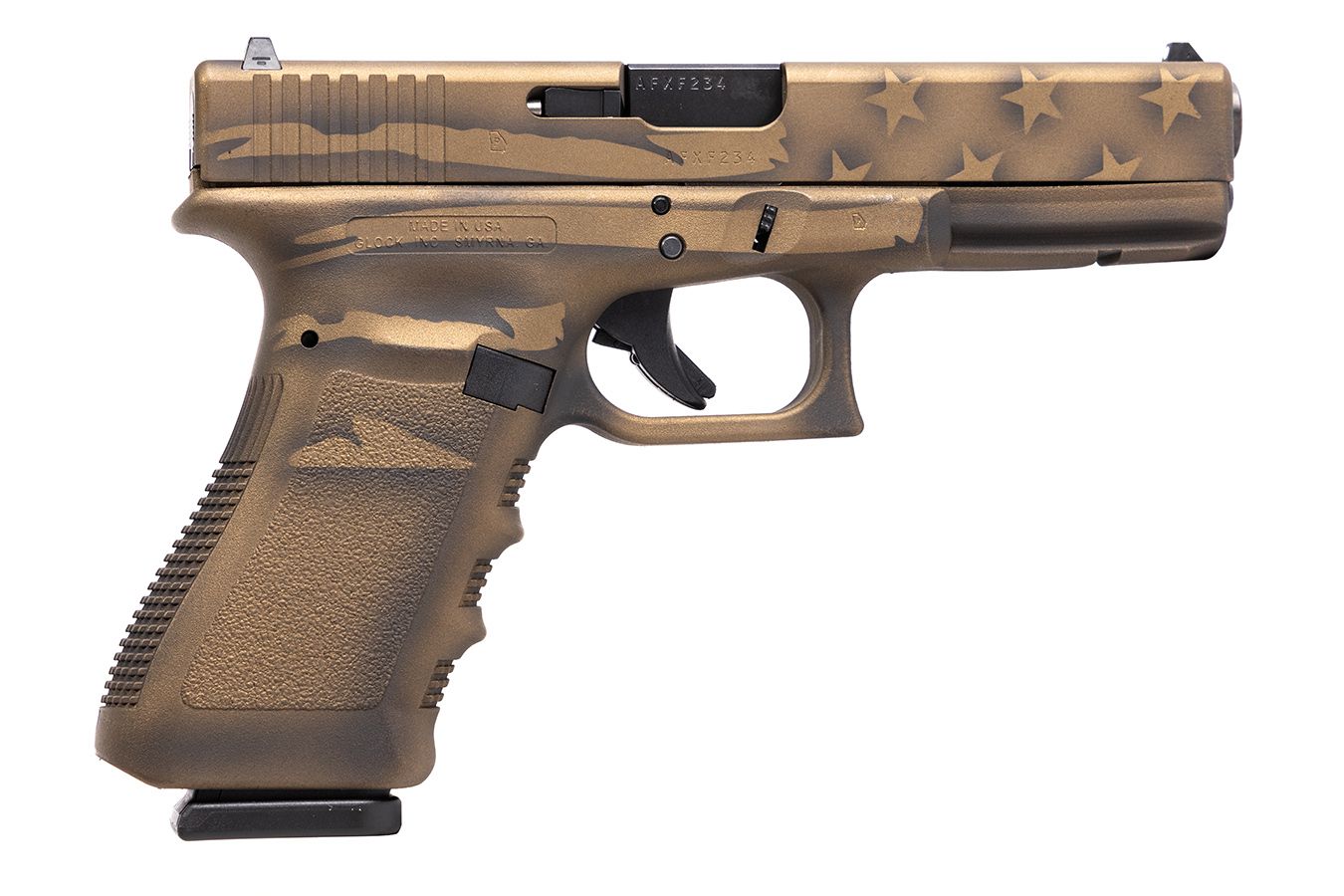 17 Gen3 9mm 17-Round Semi-Auto Pistol with Coyote Battle Worn Flag Cerakote Finish - Firearms | The Gun Shop
