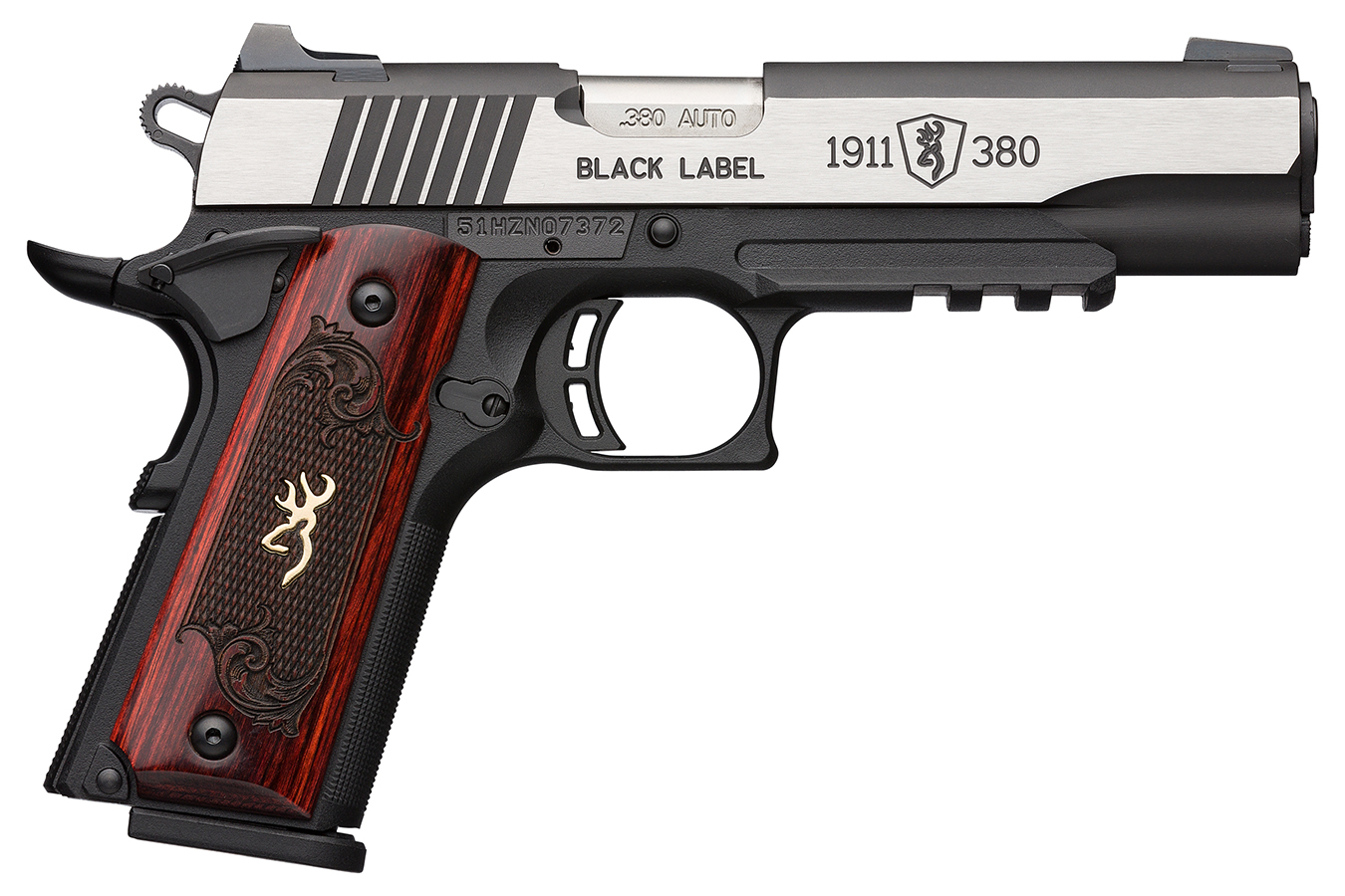 1911-380 Black Label Medallion Pro .380 ACP Compact Pistol with Rosewood Grips