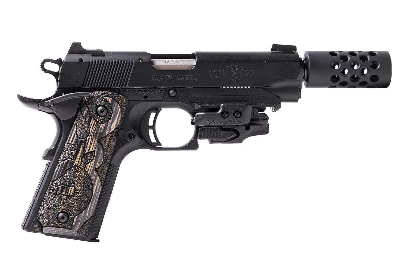 1911-22 Black Label 22LR Suppressor Ready Pistol with Muzzle Brake and Crimson Trace Laser - 1911 Pistols | The Gun Shop