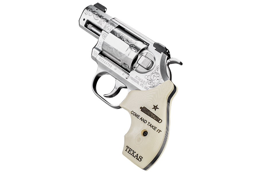 K6S 357 Magnum Double-Action Stainless Revolver with Engraved Finish and Come and Take It Texas Grips