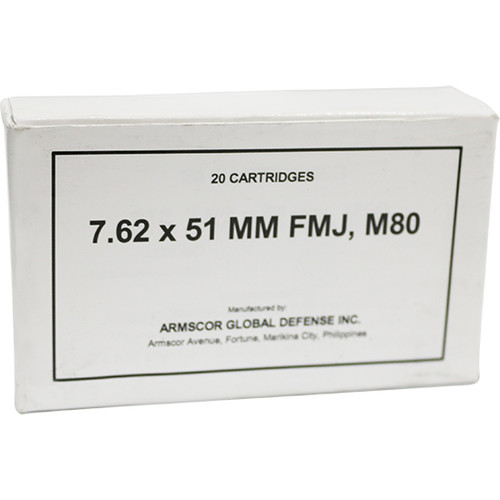 Armscor 308 Win 7.62x51mm, 147gr, Full Metal Jacket, 20rd Box - Ammo | The Gun Shop