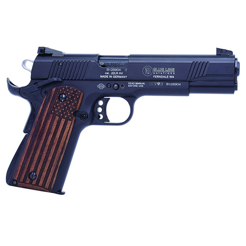 Mauser Rimfire 1911 22 LR, 5" Barrel, Black, Wood Flag Grip, 10rd - 1911 Guns | The Gun Shop