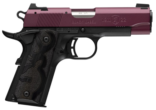 Browning Black Label 22 LR, 3.63" Barrel, Black Cherry Cerakote, Black Frame, 10rd - 1911 Guns | The Gun Shop