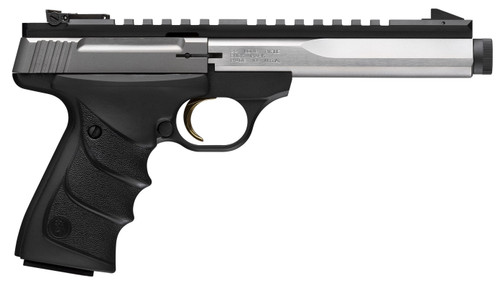 Browning Buck Mark Contour SR 22 LR, 5.9" Threaded Barrel, Stainless Steel Slide, Black URX Grip, 10rd - Browning | The Gun Shop