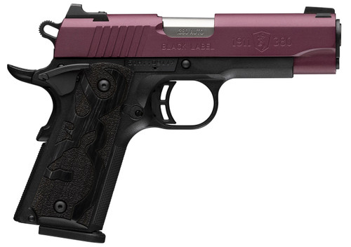 Browning Black Label 1911 380 ACP, 3.6 Barrel, Black Cherry Cerakote, Black Frame, 10rd - 1911 Guns | The Gun Shop