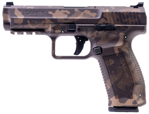 Canik TP9SF 9mm, 4.46" Barrel, Woodland Bronze Camo, 18rd - Canik | The Gun Shop
