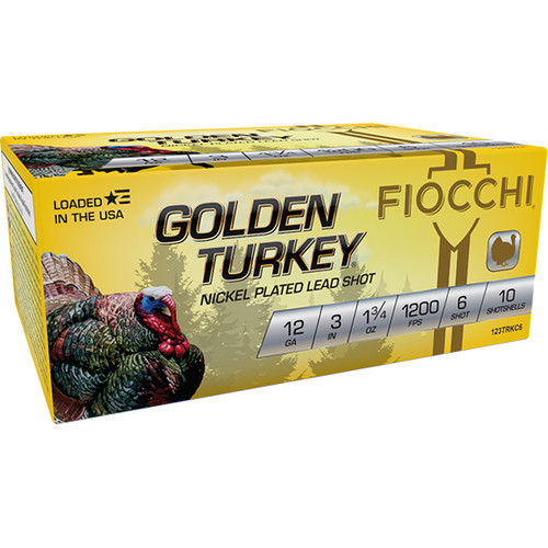 Fiocchi Golden Turkey 12Ga, 3", 1-3/4 oz, 6 Shot, 100rd Case - Ammo | The Gun Shop
