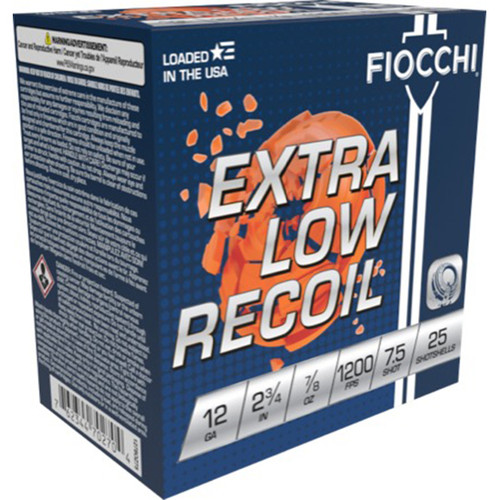 Fiocchi Low Recoil 12 Ga, 2.75", 7/8 oz 7.5 Shot, 250rd Case - Ammo | The Gun Shop