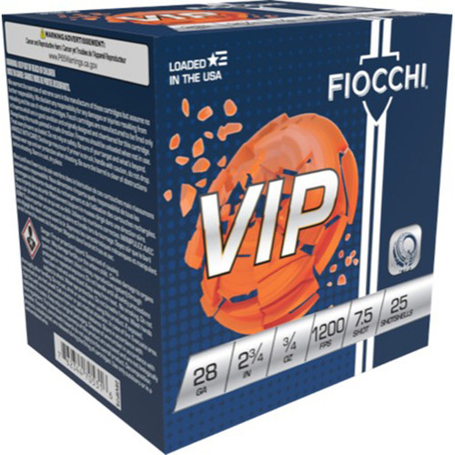 Fiocchi VIP 28 Gauge 2.75", 3/4 oz, 7.5 Shot, 250rd Case - Ammo | The Gun Shop