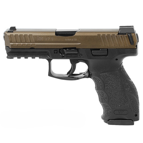 HK VP9 9mm, 4" Barrel, Night Sights, Midnight Bronze, 3 Magazines, 10rd - Concealed Carry Guns | The Gun Shop