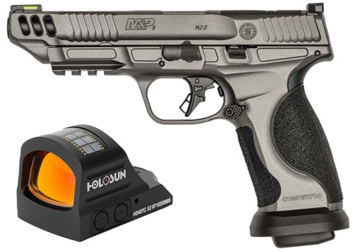 Smith & Wesson M&P9 M2.0 Competitor 9mm, 5" Barrel, Gray Cerakote, Includes x2 Red Dot, 17rd - Firearm | The Gun Shop