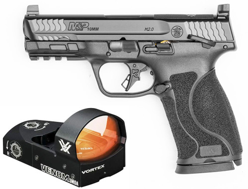 Smith & Wesson M&P M2.0 10mm, 4" Barrel, Black, Includes Vortex Venom Red Dot, 15rd - Firearm | The Gun Shop