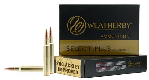 Weatherby Select Plus 280 Ackley Improved, 139gr, Hollow point, 20rd Box - Ammo | The Gun Shop