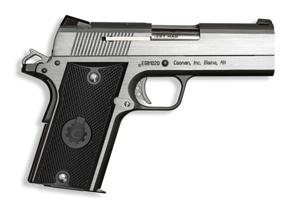 Coonan Compact 357 Mag, 4", Black Ionbond Stainless, Fixed Night Sights, Black Alum Grips, 2 Mags (Special Order)