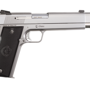 Coonan Compensated 357 Mag, 5.7", Satin Stainless, Fixed Night Sights, Black Alum Grips, 2 Mags (Special Order)